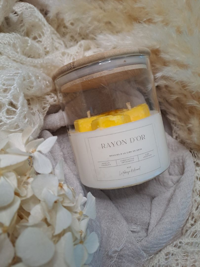 Grande bougie - Rayon d'or (Miel vanille)
